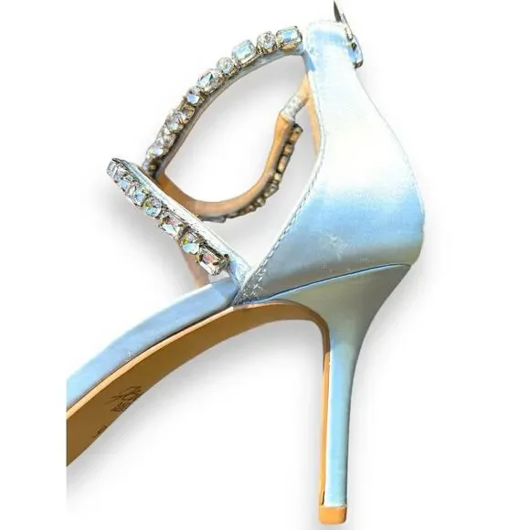 Jewel Badgley Mischka Women's Celine Heeled Sandal, Sky Blue | sz 9 *New w/ Flaw - Picture 13 of 16